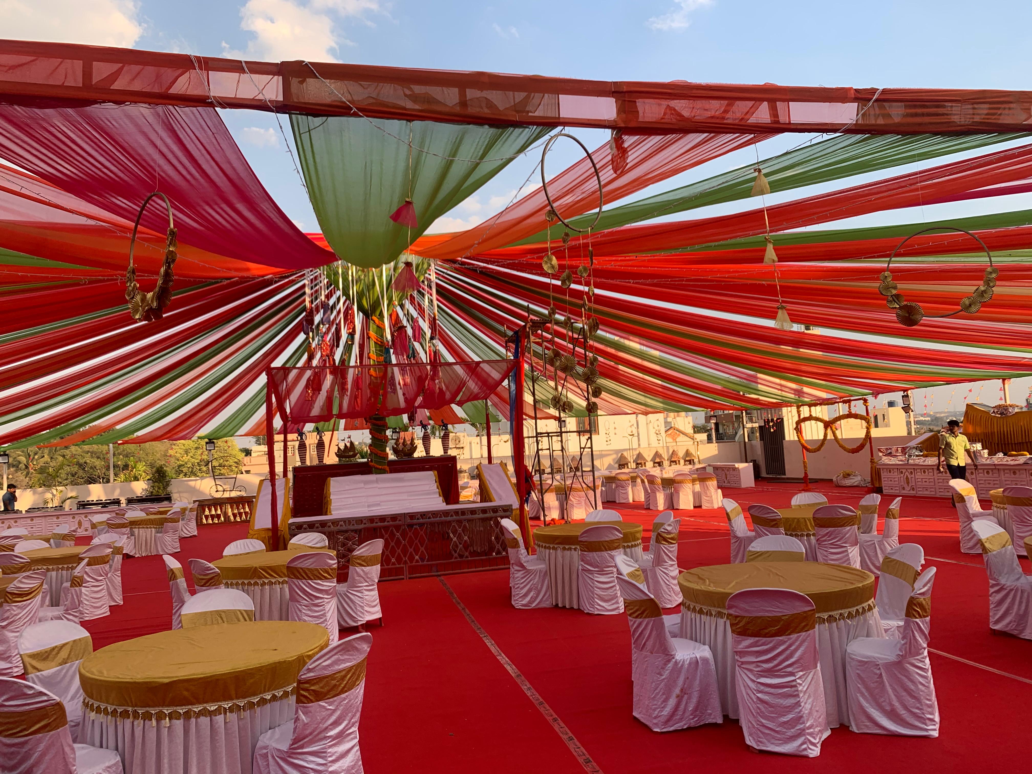 BRS GRANDEUR rooftop sangeet and mehendi setting